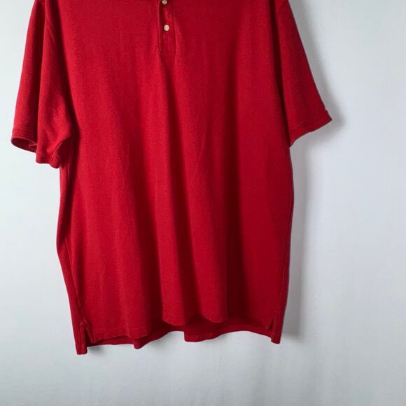 Foundary Men Big &‎ Tall Collard Polo Solid Shirt Short Sleeve Size 3XLT Red - Picture 3 of 8